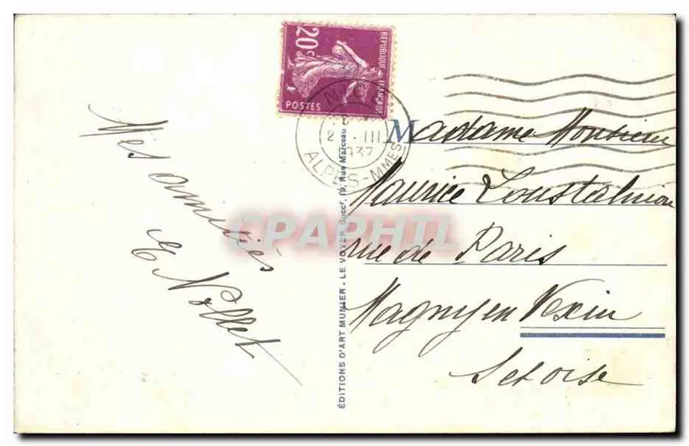 Nice — Jardim Albert 1º e Mole. Promenade — Munier, n°63 - Verso