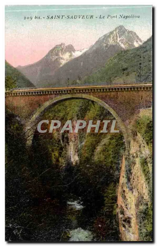 Saint-Sauveur - O Ponte Napoléon - Éd. E. Lourdes n°209 bis - Frente