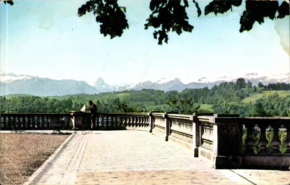 Die Kette der Pyrenäen aus Sicht des Boulevards — Pau — Edition REX - Vorderseite