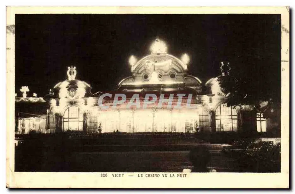 Vichy — O Casino visto à noite — Edição La Cigogne - Frente