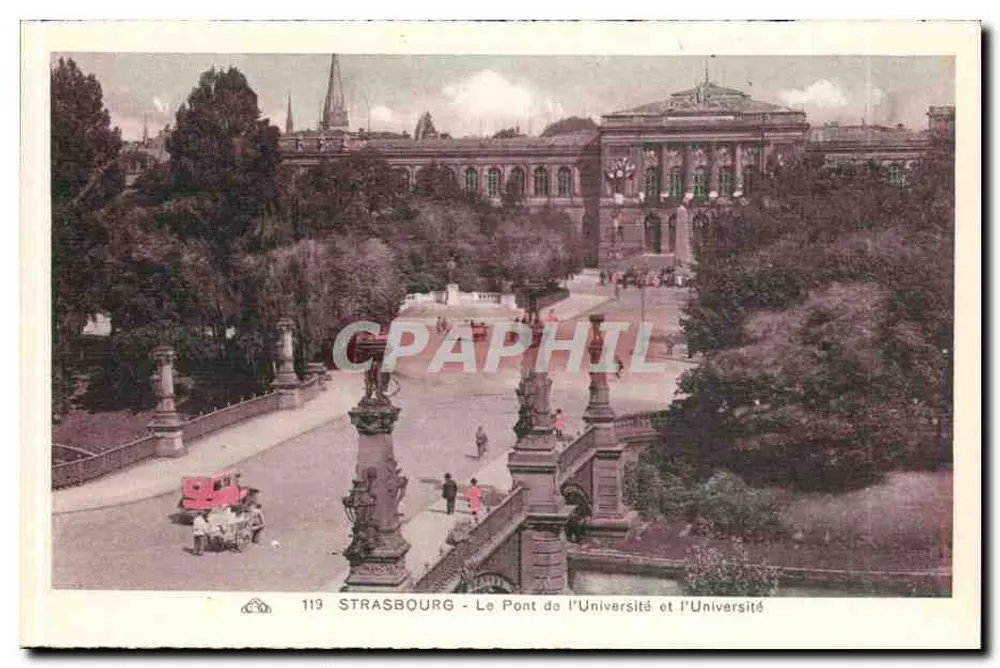Strasbourg — Der Universitätspont und die Universität - Vorderseite