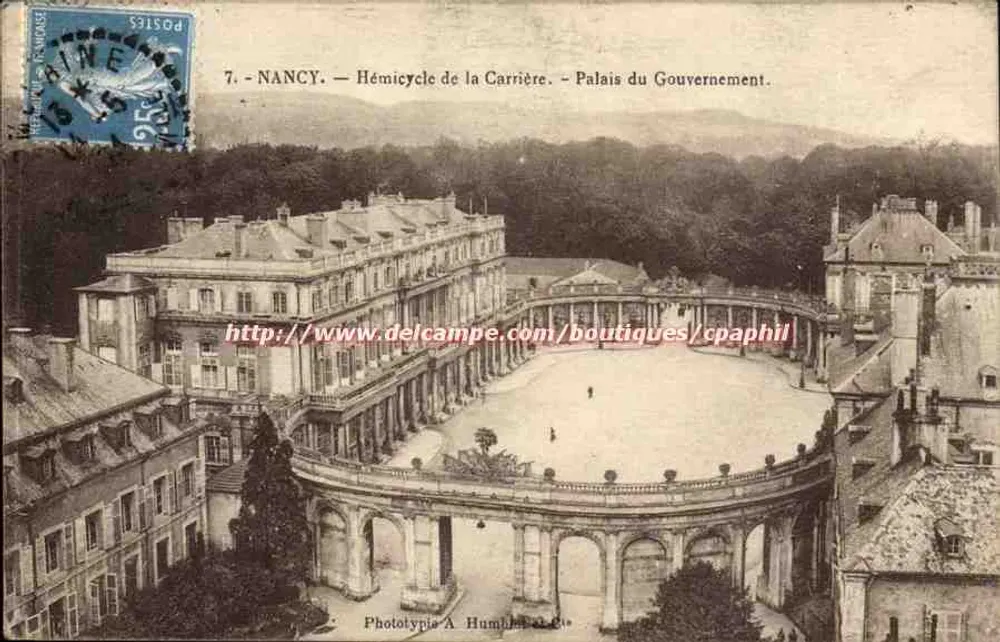 Nancy — Hémicycle de la Carrière — Palais du Gouvernement — Phototypie A. Humbert & Cie - Vorderseite