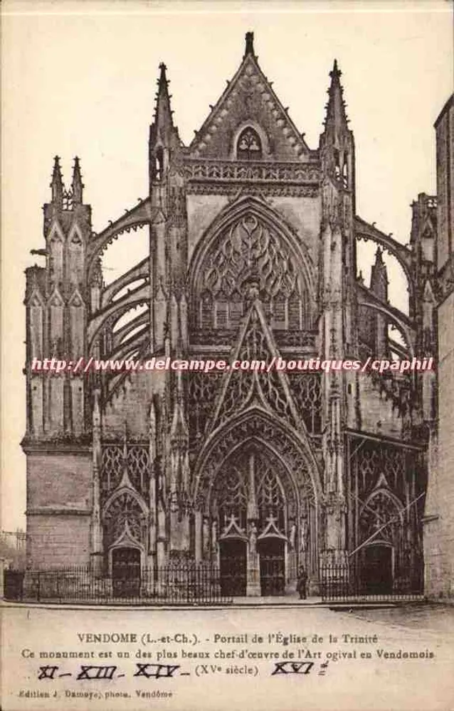 Vendôme (Loir-et-Cher) - Portal da Igreja da Trinité — Edição J. Dameje, Vendôme - Frente