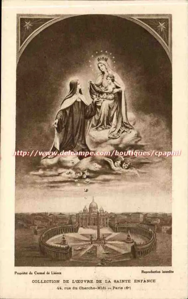 Maria mit dem Kind und eine heilige Frau — Ansicht der Basilika Saint-Pierre — Sammlung der Werke der Heiligen Kindheit, 44 rue du Cherche-Midi, Paris (6e) - Vorderseite