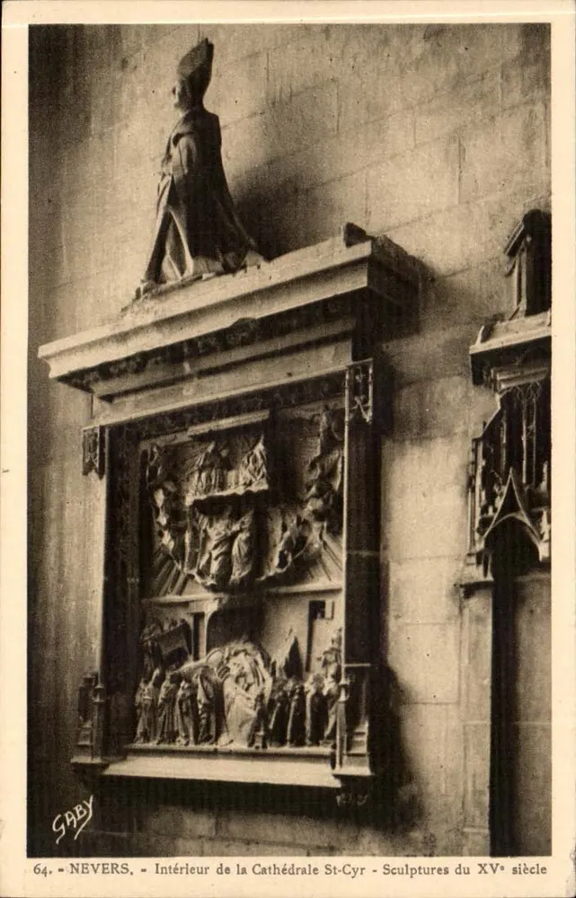 Nevers - Innenansicht der Kathedrale Saint-Cyr - Skulpturen des 15. Jahrhunderts - Vorderseite