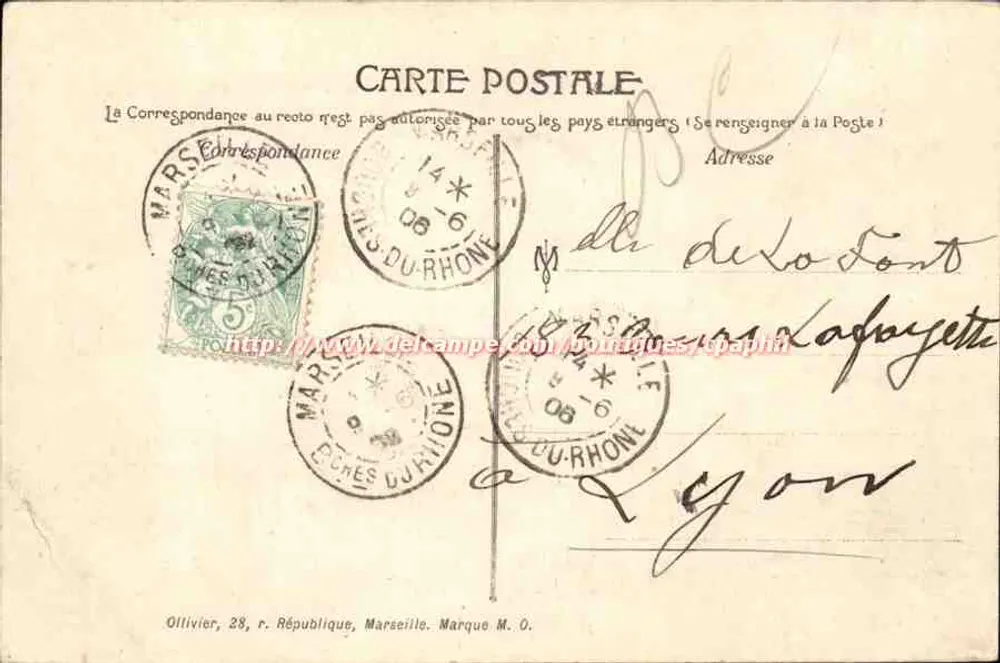 Marselha — Exposição Colonial 1906 — Palácio do Mar - Verso