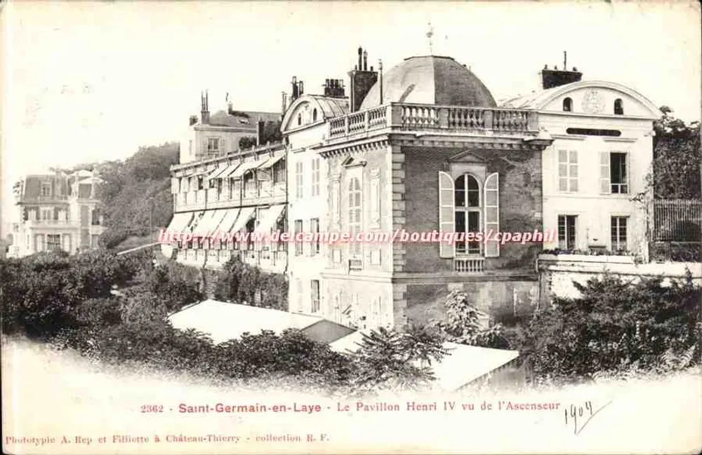Saint-Germain-en-Laye — Le Pavillon Henri IV vu de l'Ascenseur — Phototypie A. Rep et Filliotte à Château-Thierry - Recto