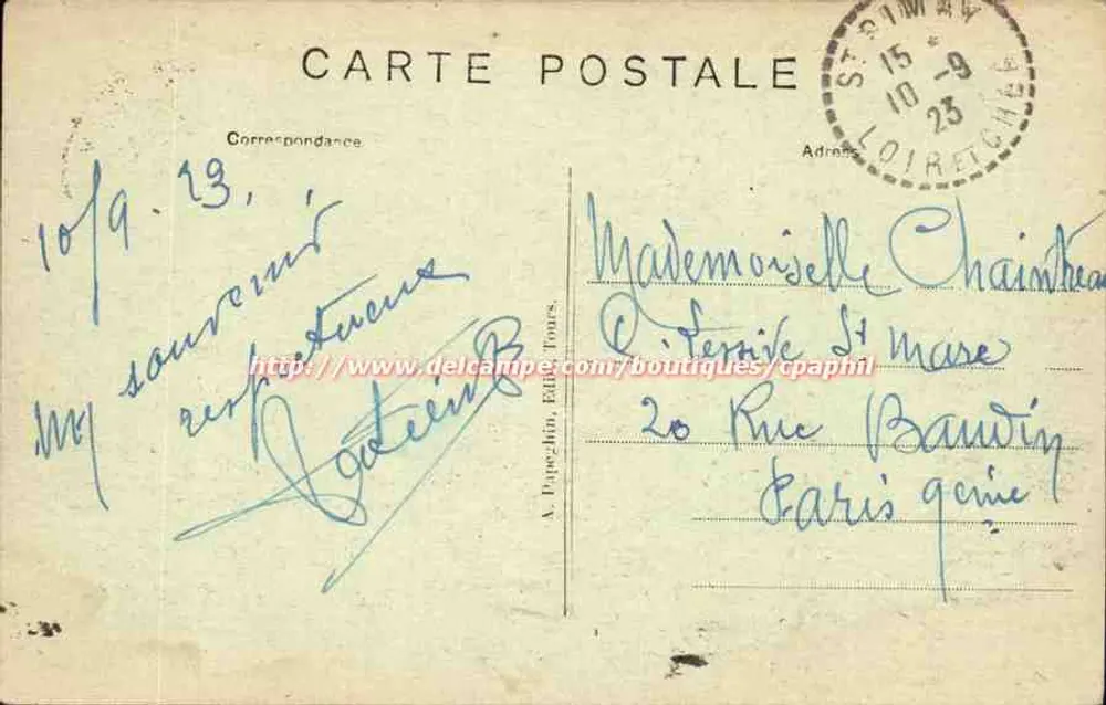 Montoire (L.-et-C.) — Apsis der alten Kirche von St-Oustrille (15. Jahrhundert) und Ruinen des Schlosses (Nord) — A.P. - Rückseite