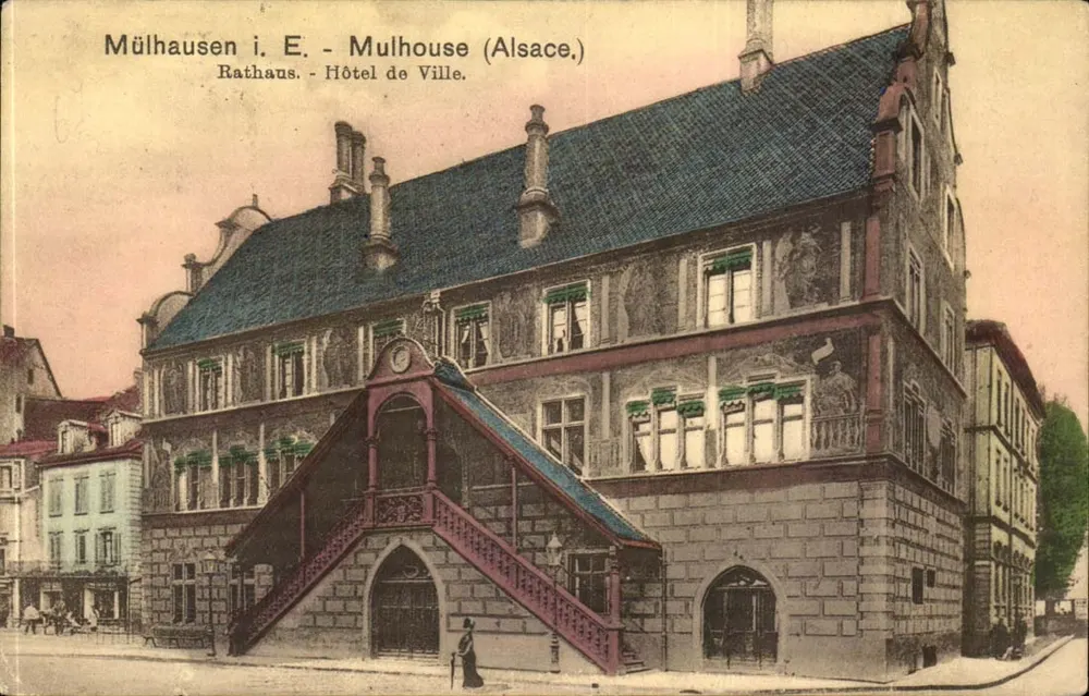 Mulhouse in E. - Mulhouse (Elsass) - Rathaus - Vorderseite