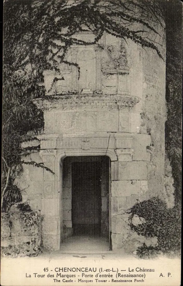 Chenonceau — A Torre das Marcas - Porta de entrada (Renascimento) — A. P. - Frente
