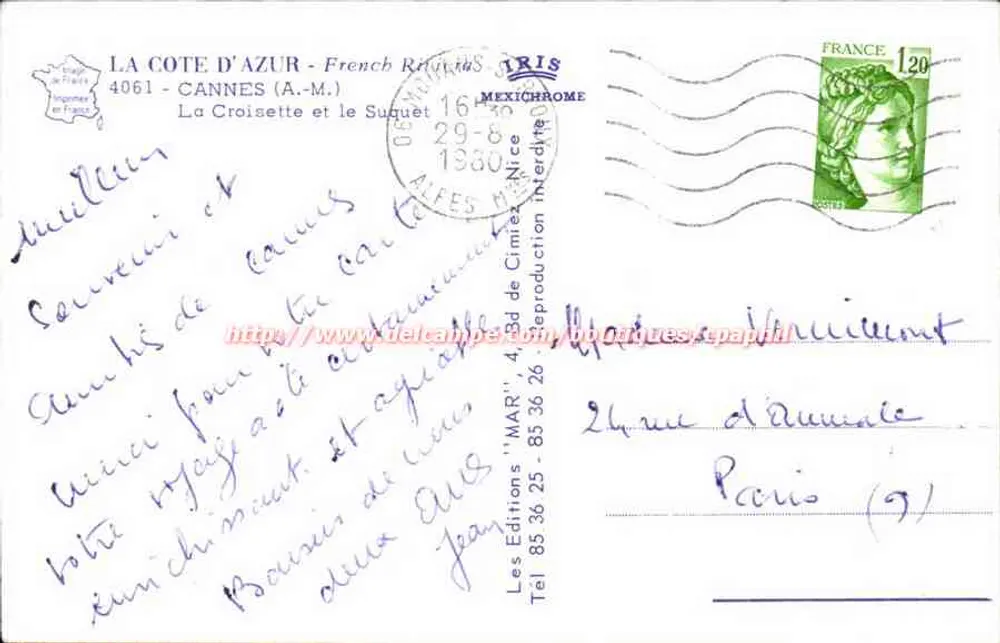 Cannes — Promenade dos Ingleses — Editor IRIS - Verso