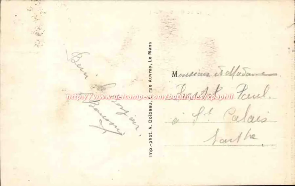 Le Mans — Vista panorâmica (margem direita) — A. Dolbeau, rua Auvray, Le Mans - Verso