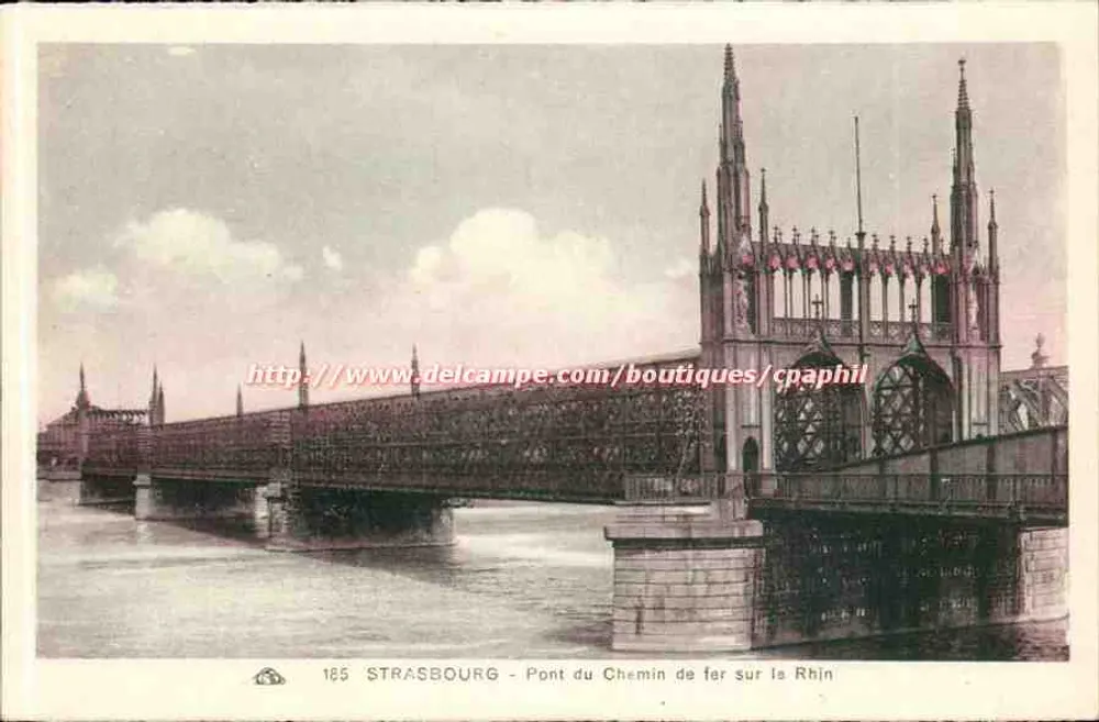 Strasbourg — Eisenbahnbrücke über den Rhein — Verlag Cie Alexandre des Arts Photographiques - Vorderseite