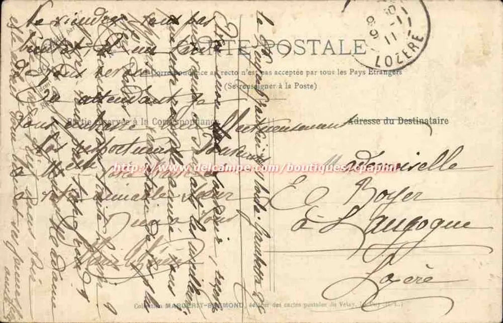 Le Puy - La Fontaine Crozatier — Verleger Cliché M. B. Rep. Int. n°149 - Rückseite