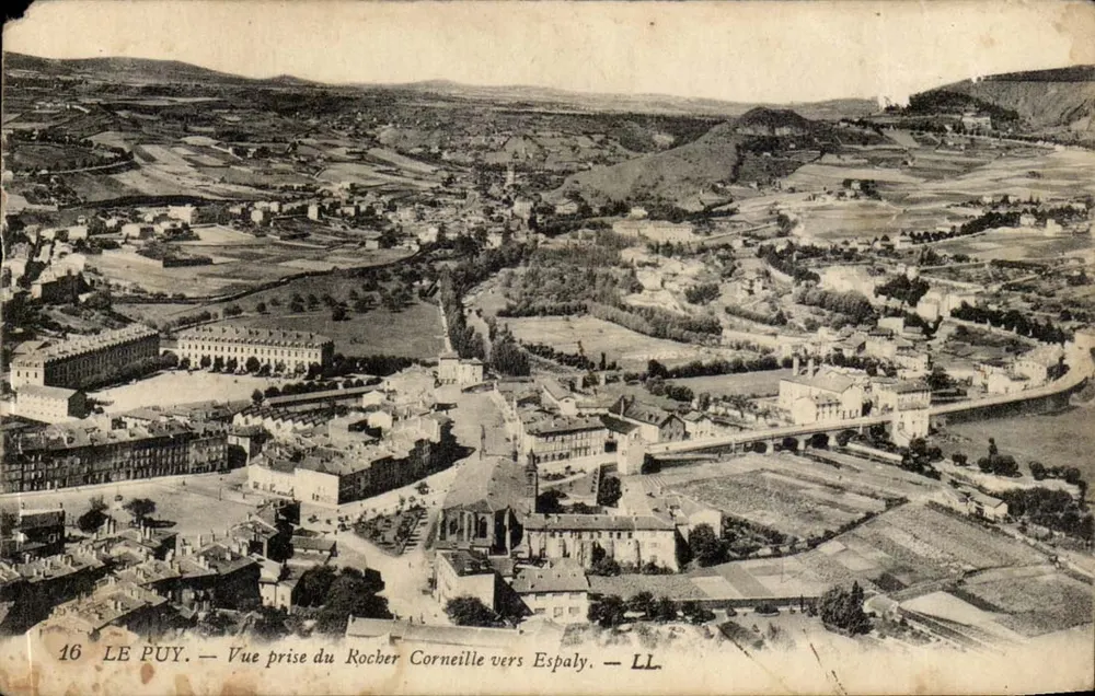 Le Puy — Ansicht von Rocher Corneille in Richtung Espaly — LL - Vorderseite