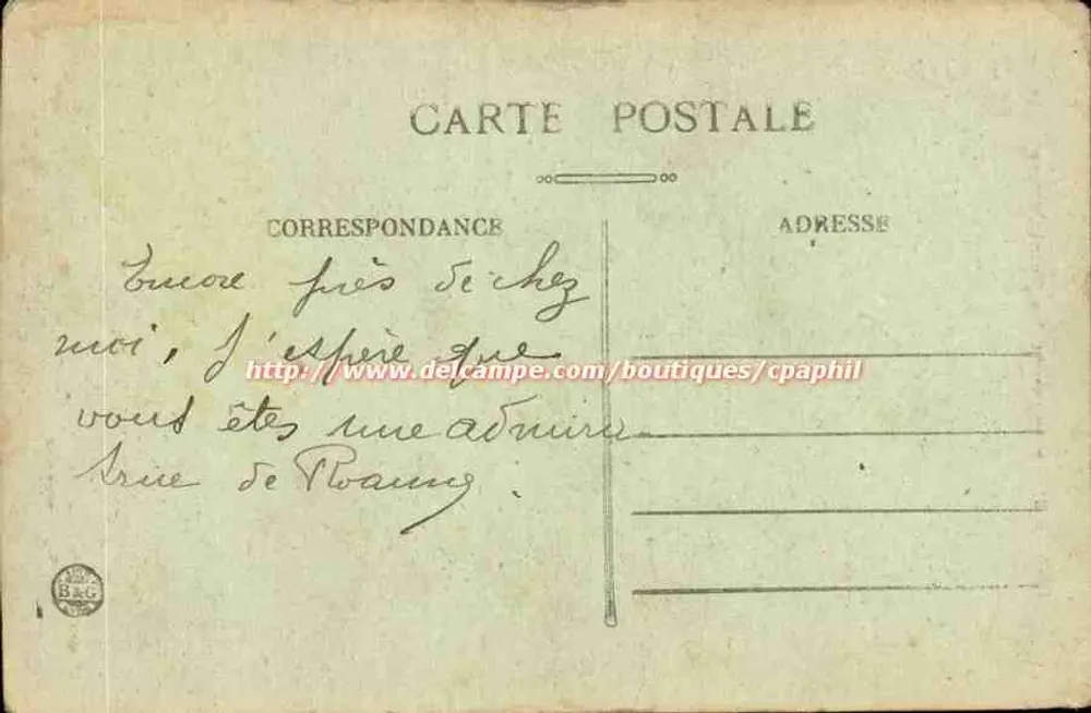 Roanne — Monument dos Combatentes — editor não identificado - Verso