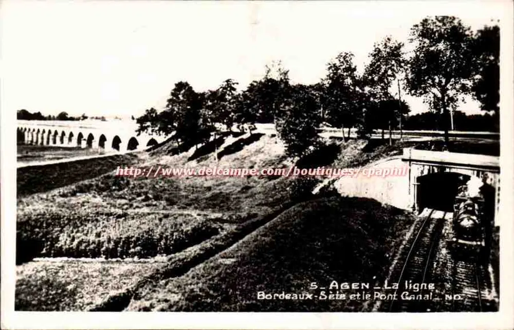 S. AGEN — Die Bahnstrecke Bordeaux-Sète und der Kanalbrücke — n° ? - Vorderseite