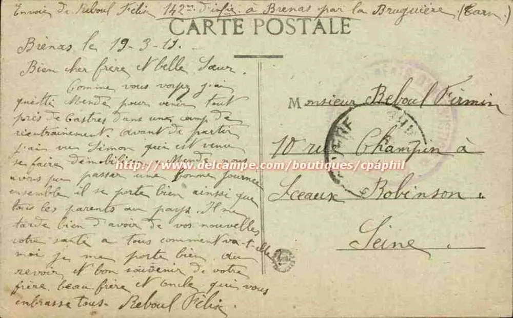 Castres (Tarn) — Garten des Bischofs (gezeichnet von Lenôtre) — Perrot-Sagmes, Verlag, Castres - Rückseite