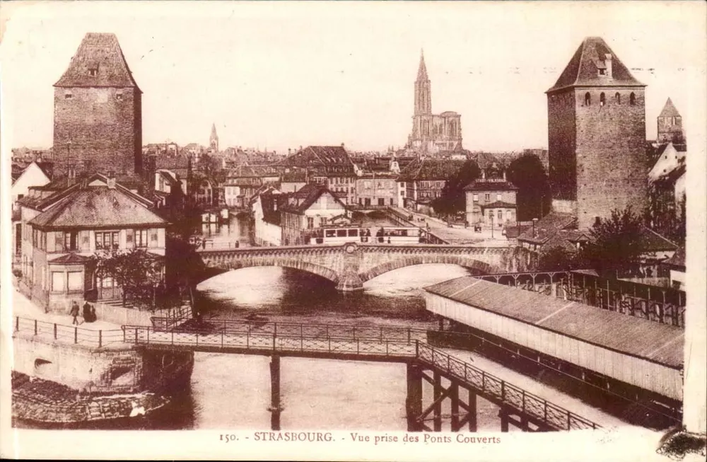 Strasbourg — Ansicht vom Ponts Couverts — Verlag La Cigogne, Nr. 150 - Vorderseite