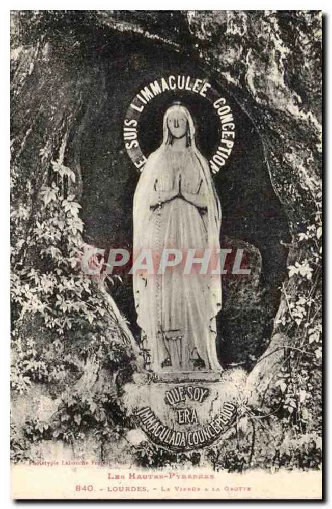 Lourdes - A Virgem na Gruta — Fototipia Labonche, n°840 - Frente