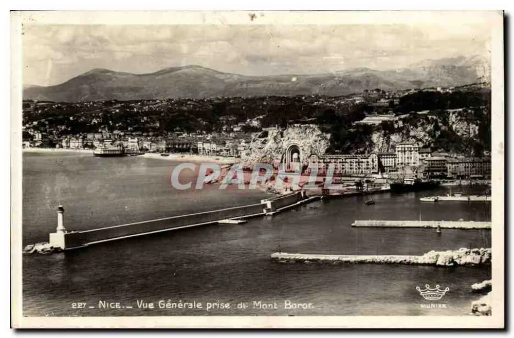 Nizza — Vista generale presa dal Monte Boron — Edizioni Muntièr - Recto