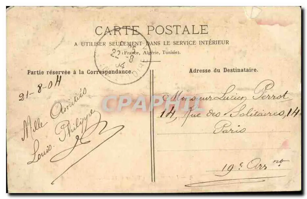 Iguerande — A Igreja e a Escola — J. Vuillaume — Imp. Mareigny (S.-et-L.) - Verso