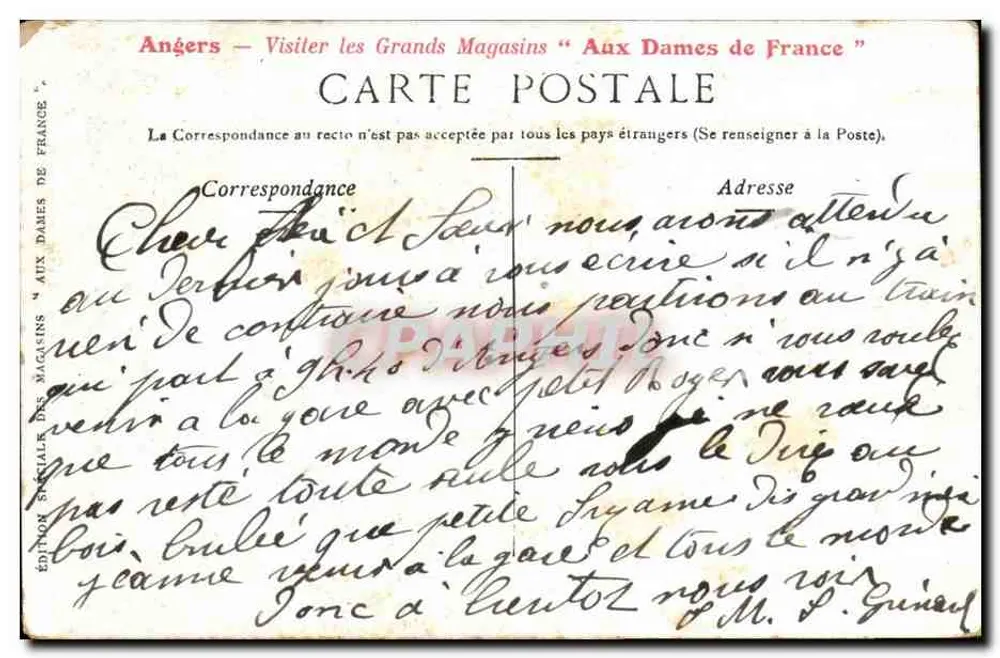 Angers — Most Centralny i Katedra — Staerck Paryż - Rewers