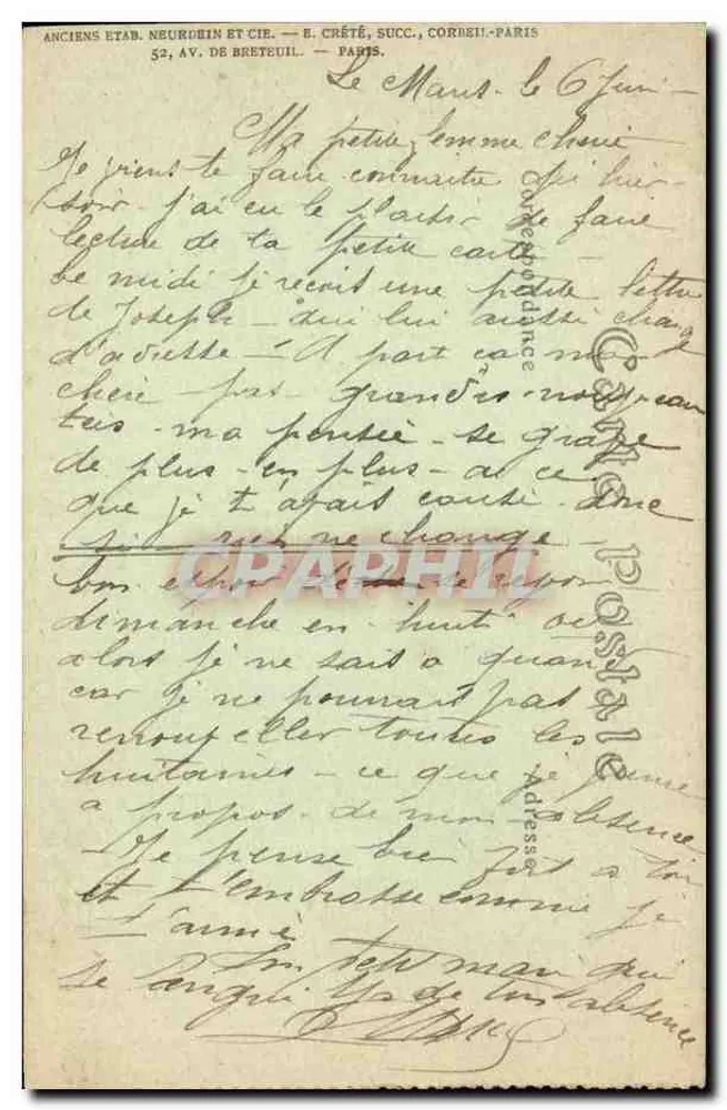 LE MANS — Ein Eckbereich des Jardin des Plantes — R. Barbier, Verleger, Le Mans - Rückseite