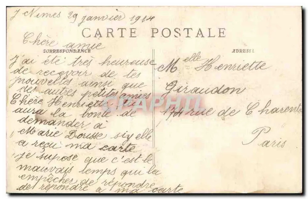 Nîmes - A Igreja de São Baudile — P. Ruat, editor, Marselha, n° 363 - Verso