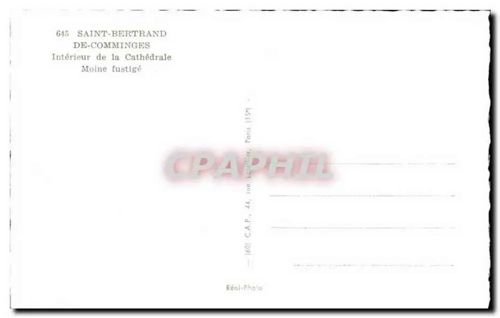 Saint-Bertrand-de-Comminges — Innenansicht der Kathedrale — Geißelte Nonne — C.A.P., 44, rue Laplace, Paris (115°) - Rückseite