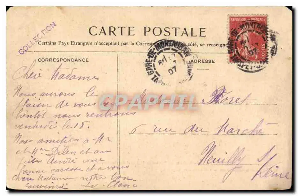 Montauban — Bourse et Tribunal de Commerce — J. Montaut, édit., Montauban - Verso
