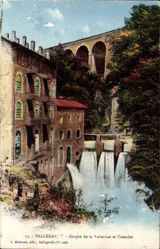 Bellegarde - Garganta de la Valserie y Cascadas — L. Michaux, editor, Bellegarde (Dét.-036) - Anverso