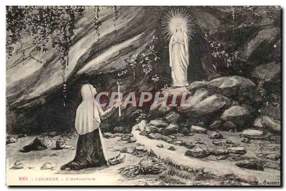 लूर्ड - दृश्य विजय के दृश्य - बर्नाडेट चौबिरौस के सामने माँ मेरी के दर्शन के दृश्य - प्रकाशक कॉफेट, संख्या 861 - आगे