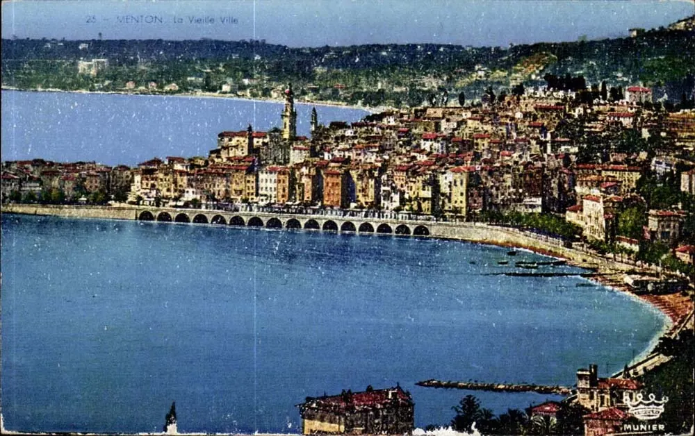 Menton - A Velha Cidade — vista panorâmica — Munier, n°25 - Frente