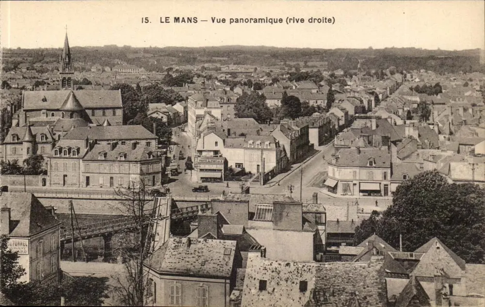 Le Mans — Vista panorámica (orilla derecha) — A. Dolbeau, n°15 - Anverso