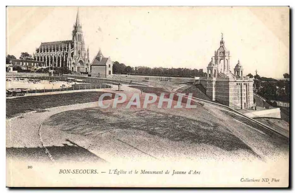 Bonsecours — L'Église et le Monument de Jeanne d'Arc — Collections ND, Phot - Recto