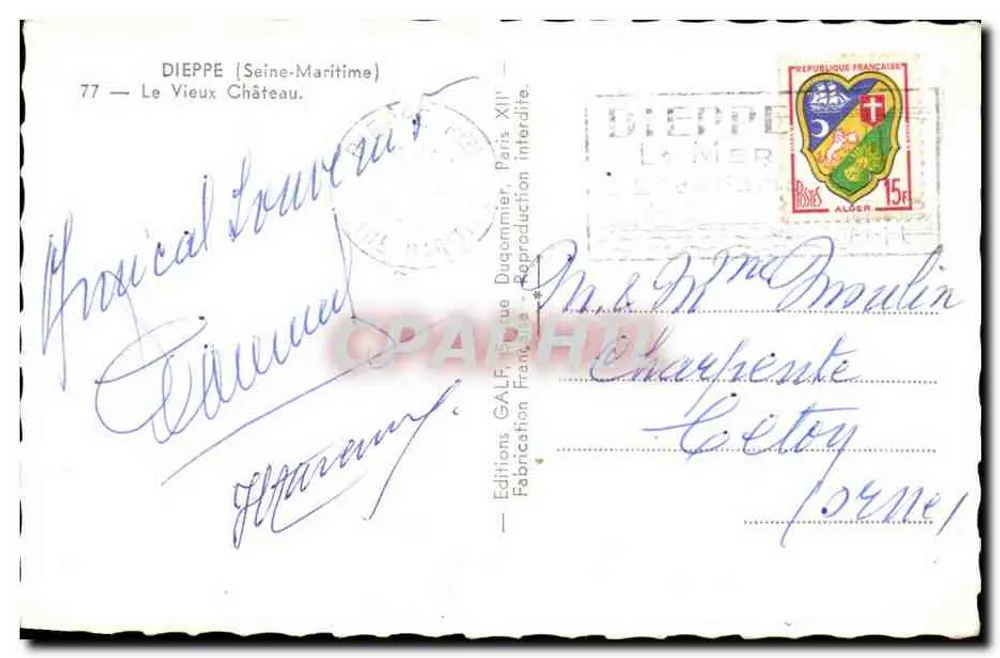Dieppe — O Velho Castelo — Edições GALF - Verso