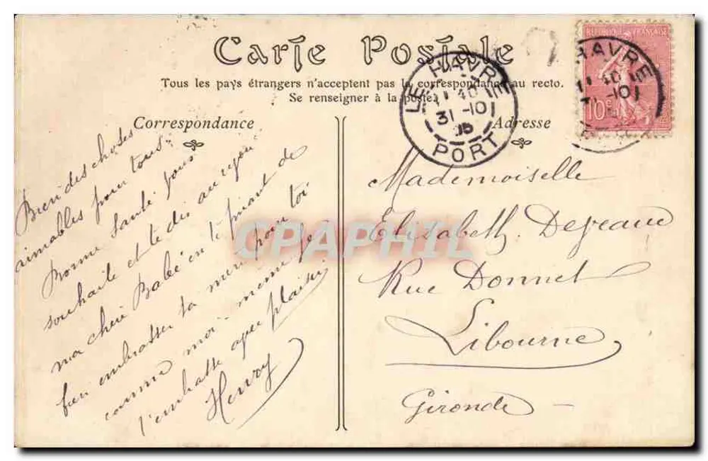 Le Havre — Die Mole an einem stürmischen Tag — ND Phot - Rückseite