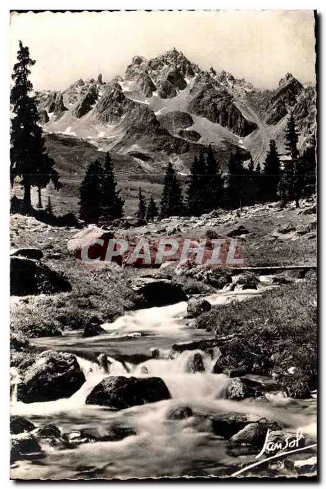 L'ÉTÉ DANS LES ALPES — 10 — Rochers, torrent, sapins et cimes — Éditions Photographiques JANSOL (Savoie) - Recto