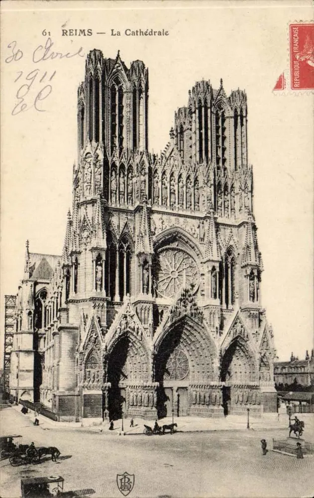 Reims — A Catedral — Editor desconhecido, n° 61 - Frente