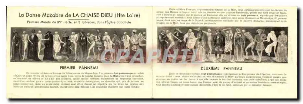 La Danza della Morte di LA CHAISE-DIEU (Hte-Loire) — affresco del XV secolo, nella chiesa abbaziale - Recto