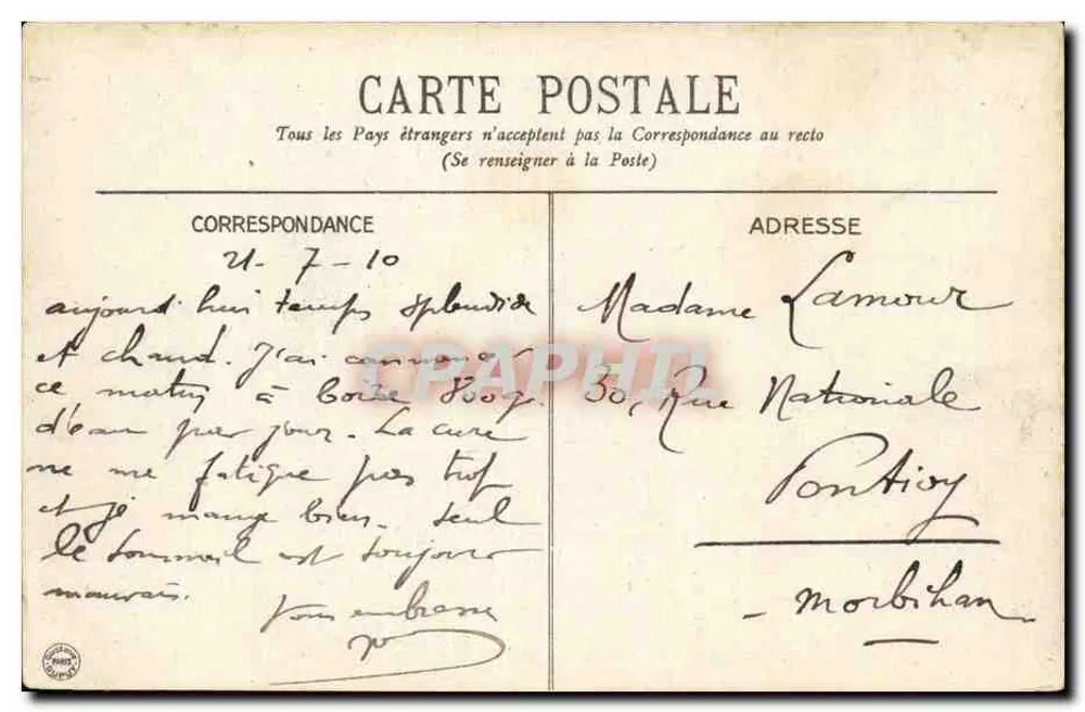 Vichy — Entrada dos Banhos 2ª Classe — G.D. - Verso