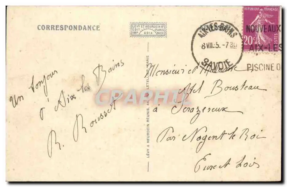 Aix-les-Bains — Vista Geral e o Lago do Bourget — LL. — Abadia de Hautecombe - Verso
