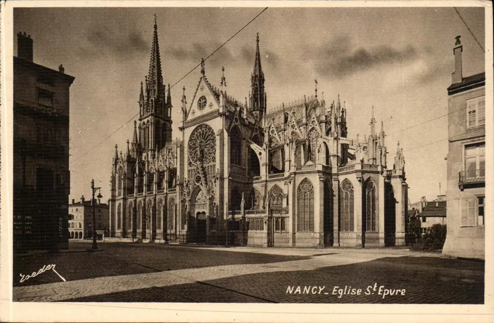 NANCY - Igreja de São Epvre — Vista da fachada gótica — Editor V. Reeder - Frente