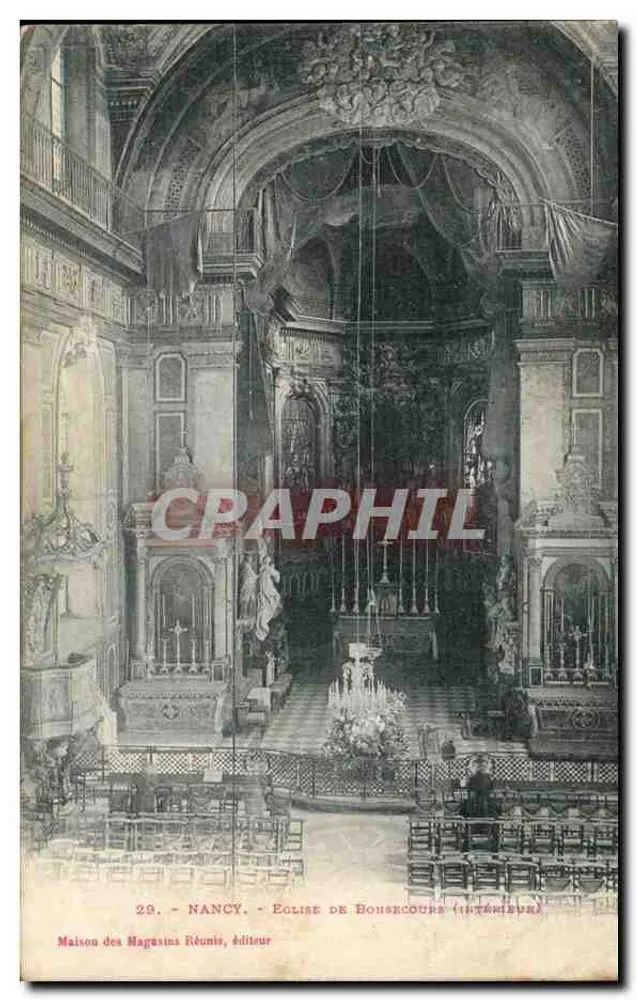 Nancy - Igreja de Bonsecours (interior) — Maison des Magasins Réunis, editor - Frente