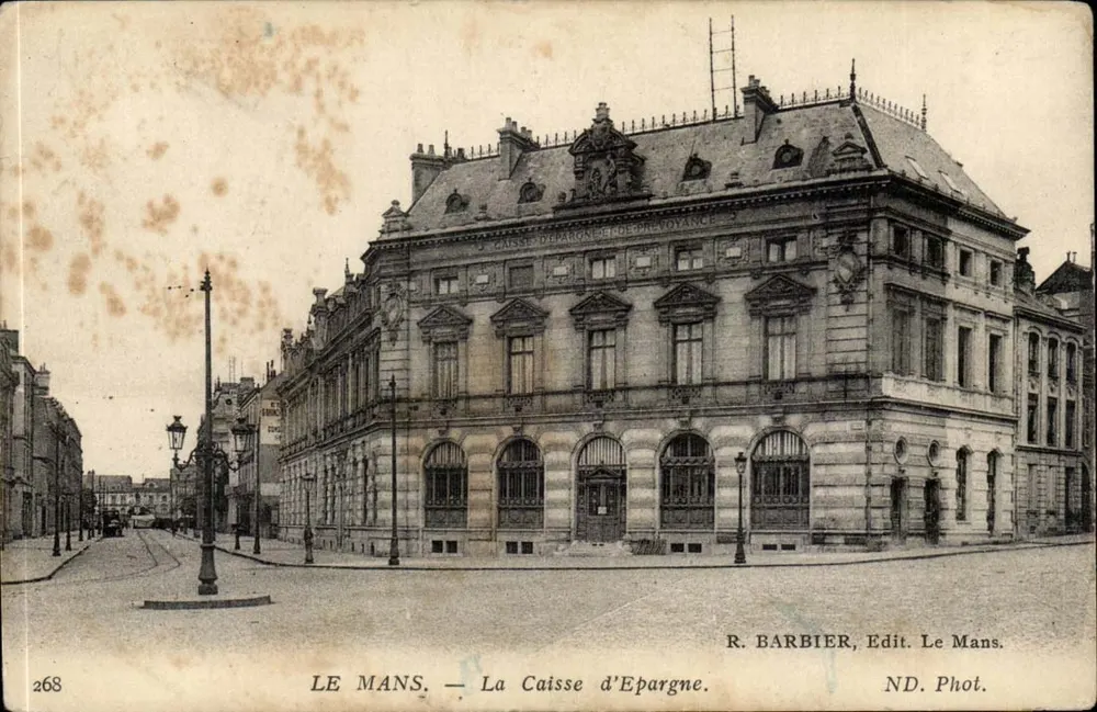 Le Mans — A Caixa de Poupança — R. Barbier, Edit. Le Mans - Frente