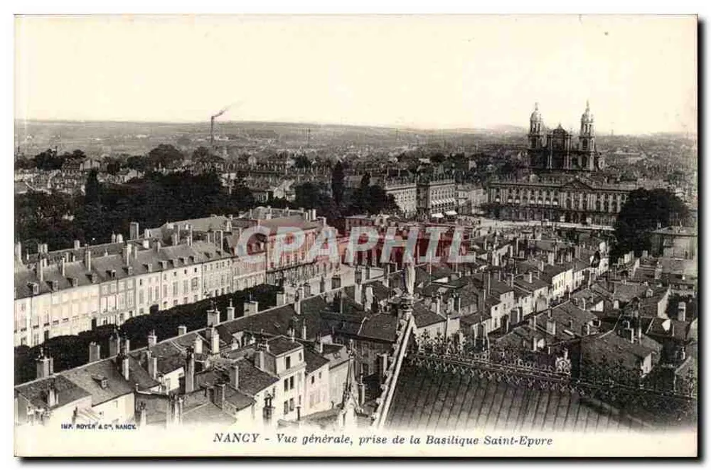 NANCY — Vista geral, tirada da Basílica de São Epvore — Imp. Royer & Cie, Nancy - Frente