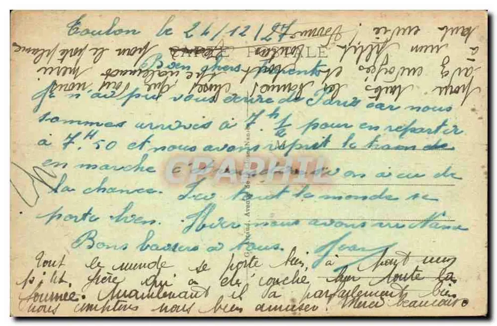 Toulon — Bord de Mer — Editor não identificado, n° de série 121 - Verso