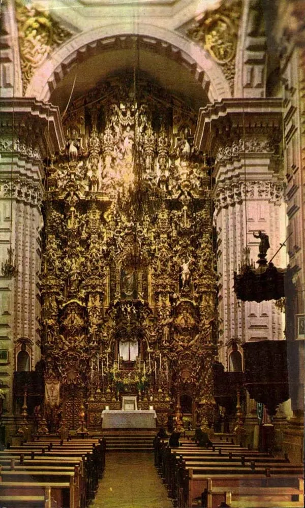 Intérieur de la cathédrale Santa Prisca — Taxco, Gro. Mex. — Éditeur Editorial México, S.A. n° 3142 - Recto