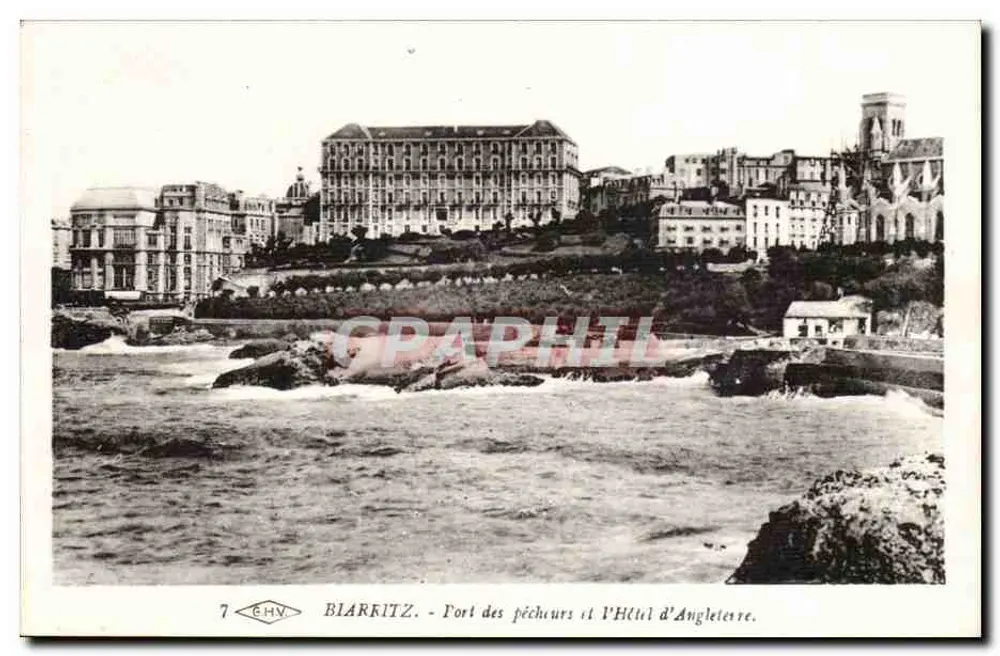 Biarritz - Port des pêcheurs et l'Hôtel d'Angleterre - Recto